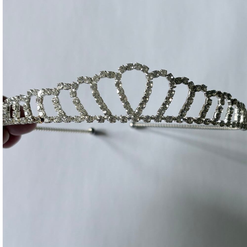 Small Silver-tone Rhinestone Tiara